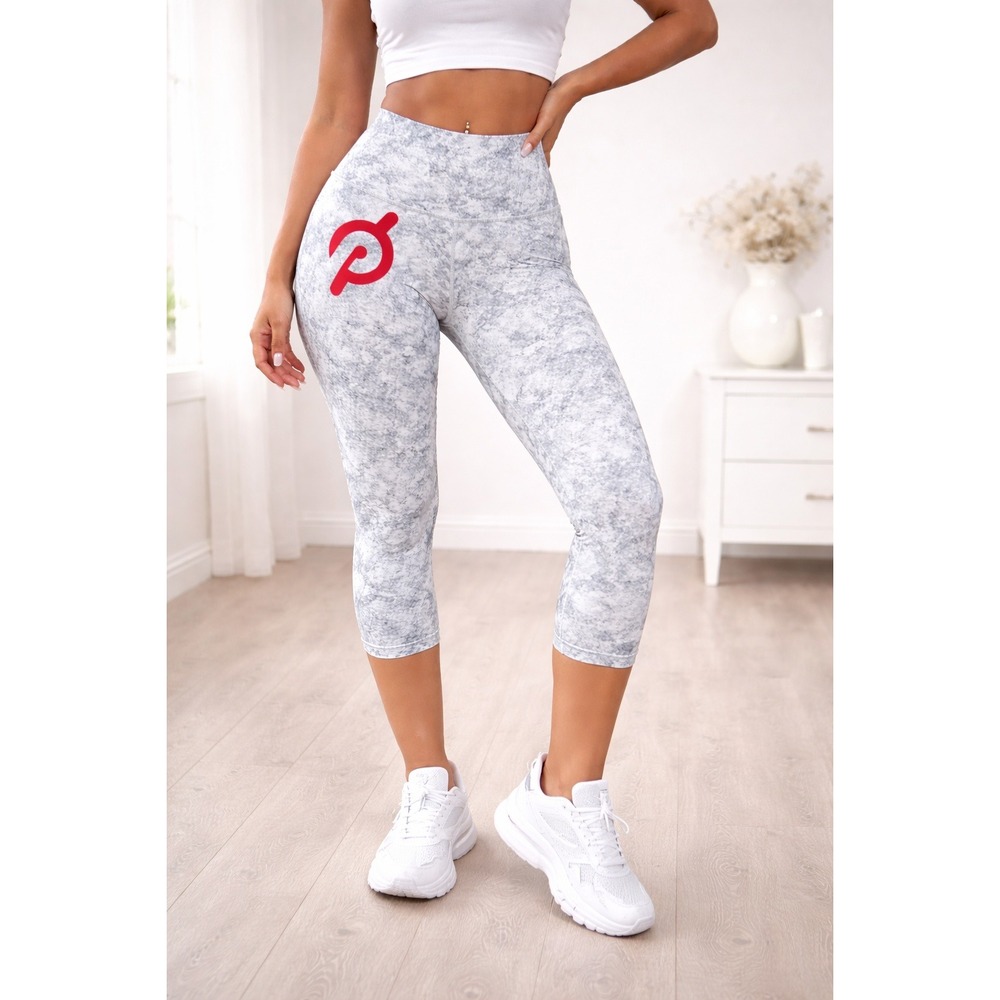 Gap Fit Blackout Technology Capris Leggings Gray White Marble Print Activewear S